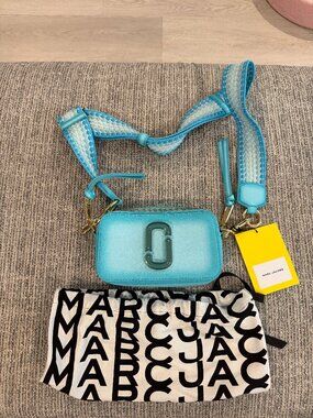 Marc Jacobs Saffiano Ombre Small Snapshot Camera Bag Blue Glow Multi Turquoise